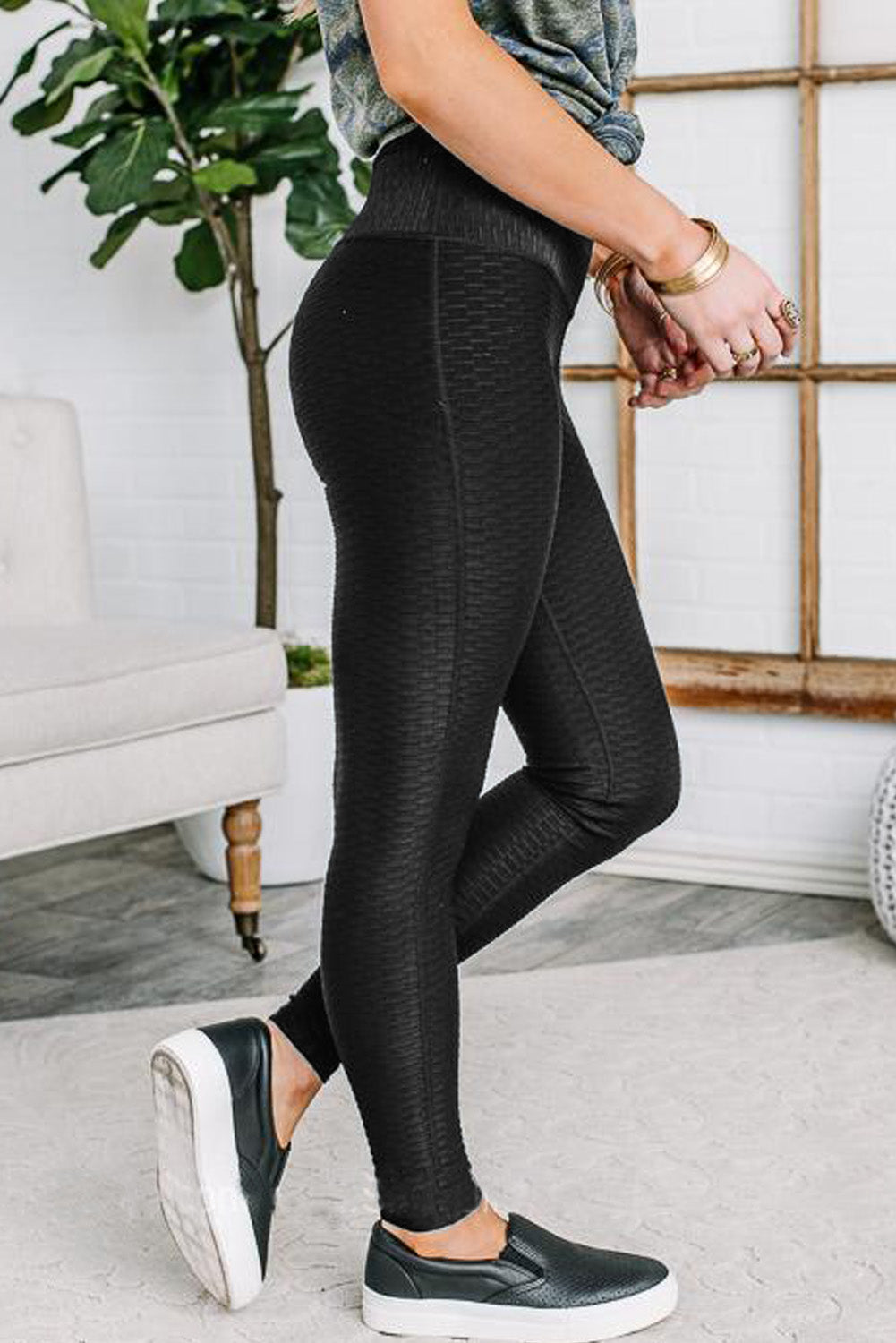 Just Making Moves Textured Leggings