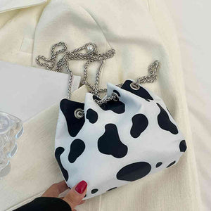 Animal Print Nylon Bucket Bag
