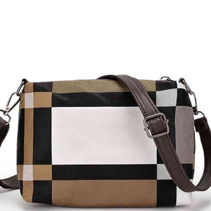 4-Piece Color Block PU Leather Bag Set