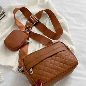 Adored PU Leather Shoulder Bag with Small Purse