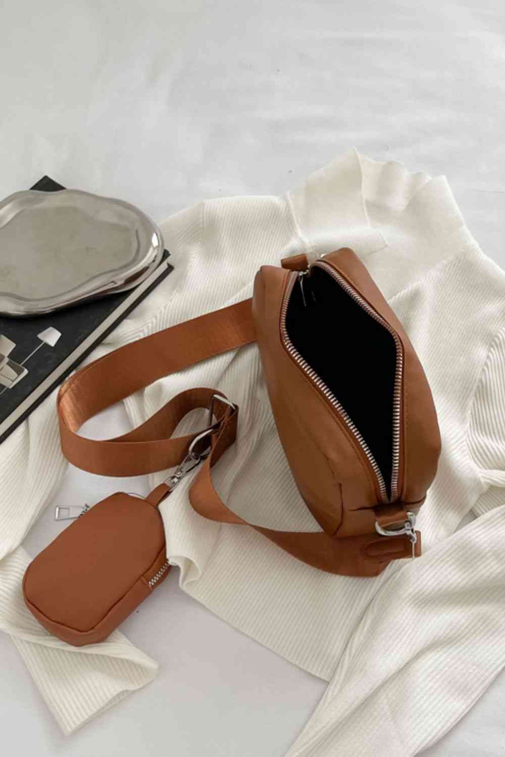 Adored PU Leather Shoulder Bag with Small Purse