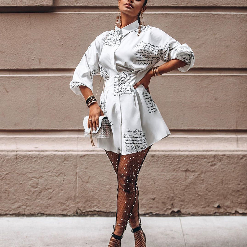 letter print shirt dress Shop Our Women's Letter Print Shirt Dress