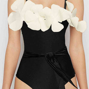 Contrast Flower Detail One-Piece Swimsuit