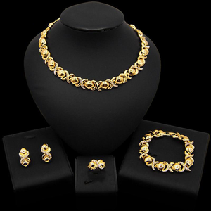 teddy bear X heart 18 gold-plated Fashion Jewelry Sets