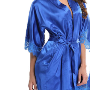 Ice Silk Pajamas Two-Piece Set Large Size plus-Sized Nightdress Sexy Loose Lace Bathrobe