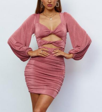 Christmas Party Bodycon Mini Dress Hollow Out Sexy Dinner Long Sleeve Global Fashions GC Christmas Party Bodycon Mini Dress Hollow Out Sexy Dinner Long Sleeve Global Fashions GC