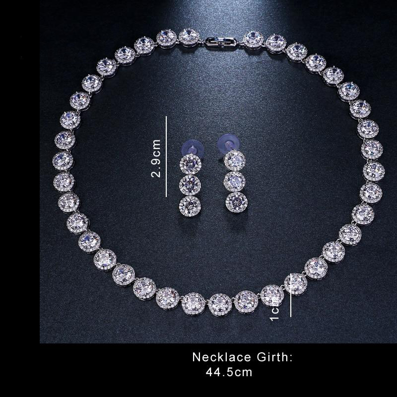 White Gold Color AAA Cubic Zircon Wedding Jewelry Sets