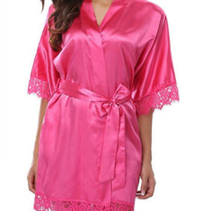 Ice Silk Pajamas Two-Piece Set Large Size plus-Sized Nightdress Sexy Loose Lace Bathrobe