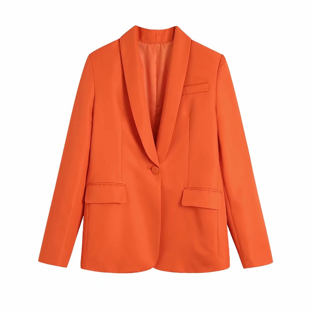 Summer New Elegance Lapel One Button Solid Color Suit Coat Female