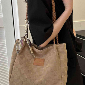 Braided Strap Polyester Tote Bag