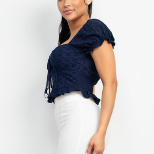 Eyelet Embroidered Smock Top