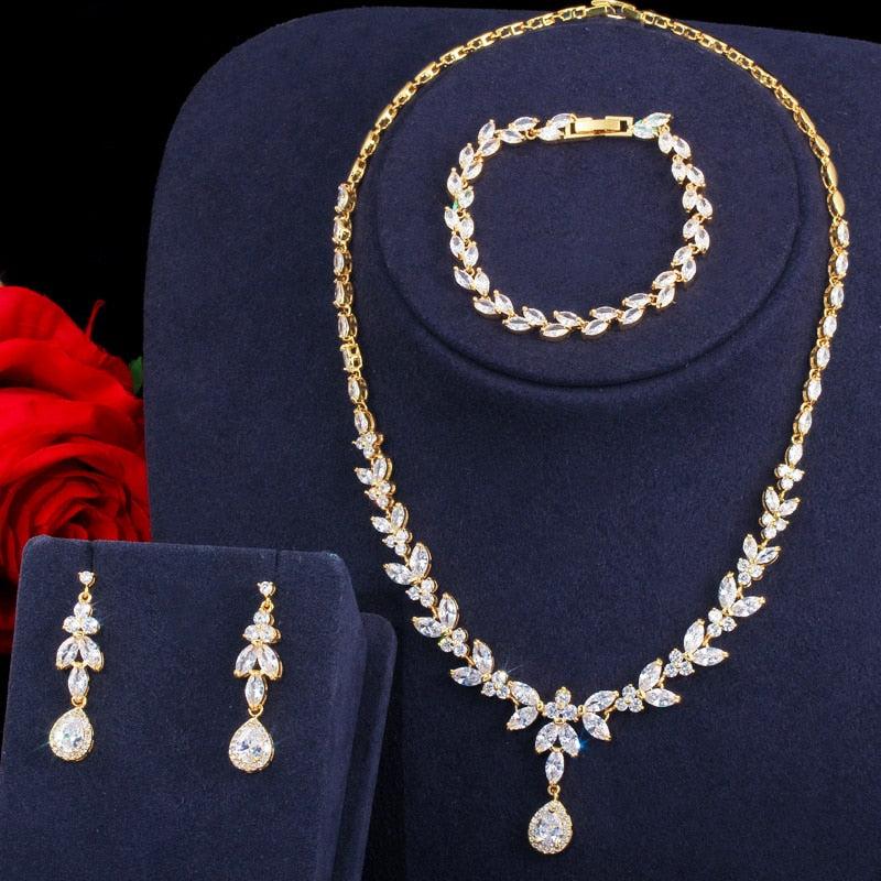 3pcs Women Costume Big Gold Jewelry Set