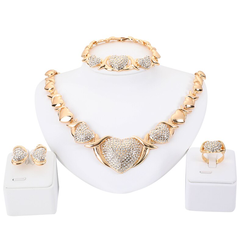 Heart Shape Crystal Necklace Set for Women