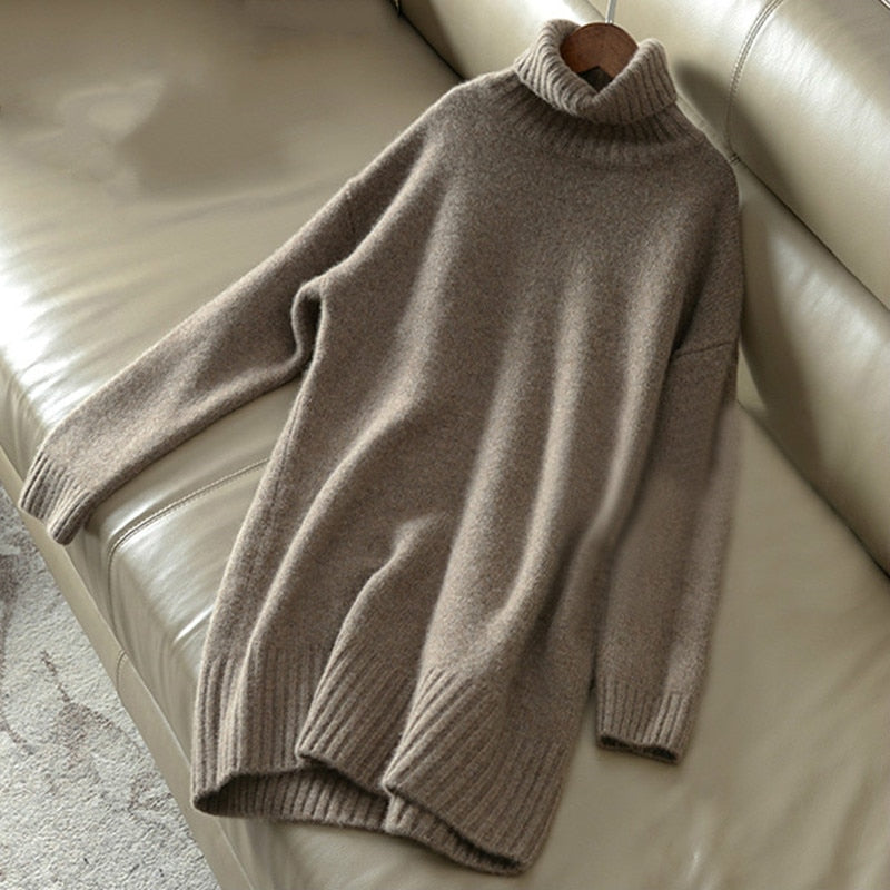 Knitted Wool Long Loose Thick Warm Sweater