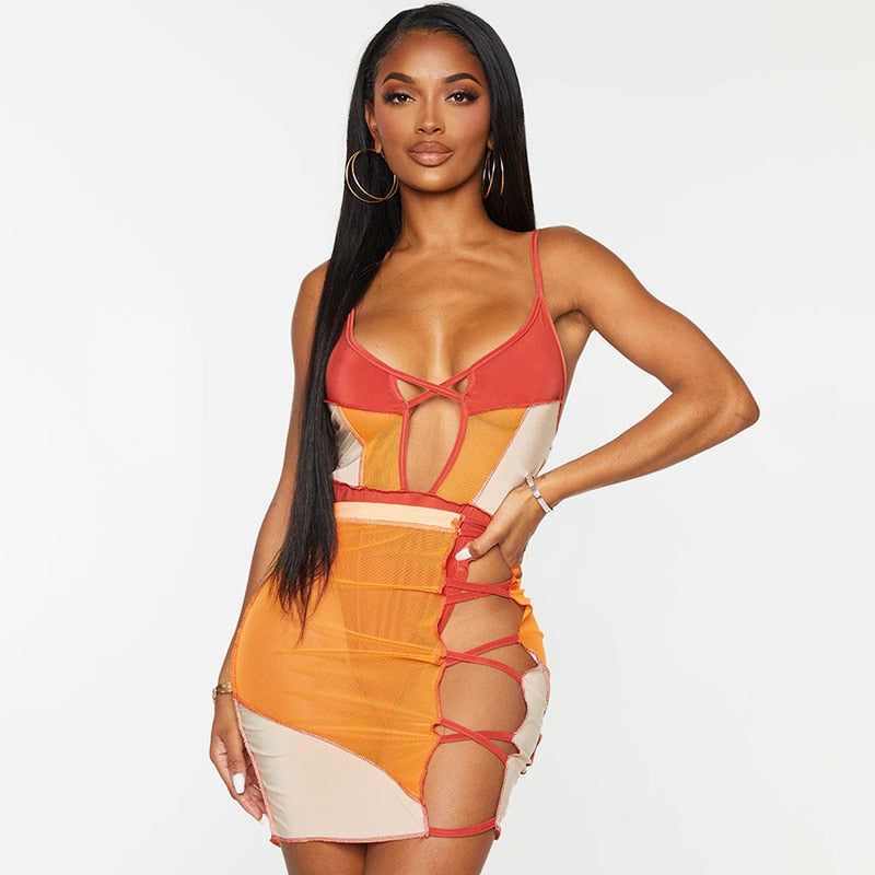 BOOFEENAA Sexy Two Piece Skirt Set Matching Sets Side Cut Out Contrast –  Global Fashions GC