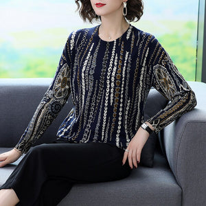 O-neck Long Sleeve Floral pattern Printed Sweater