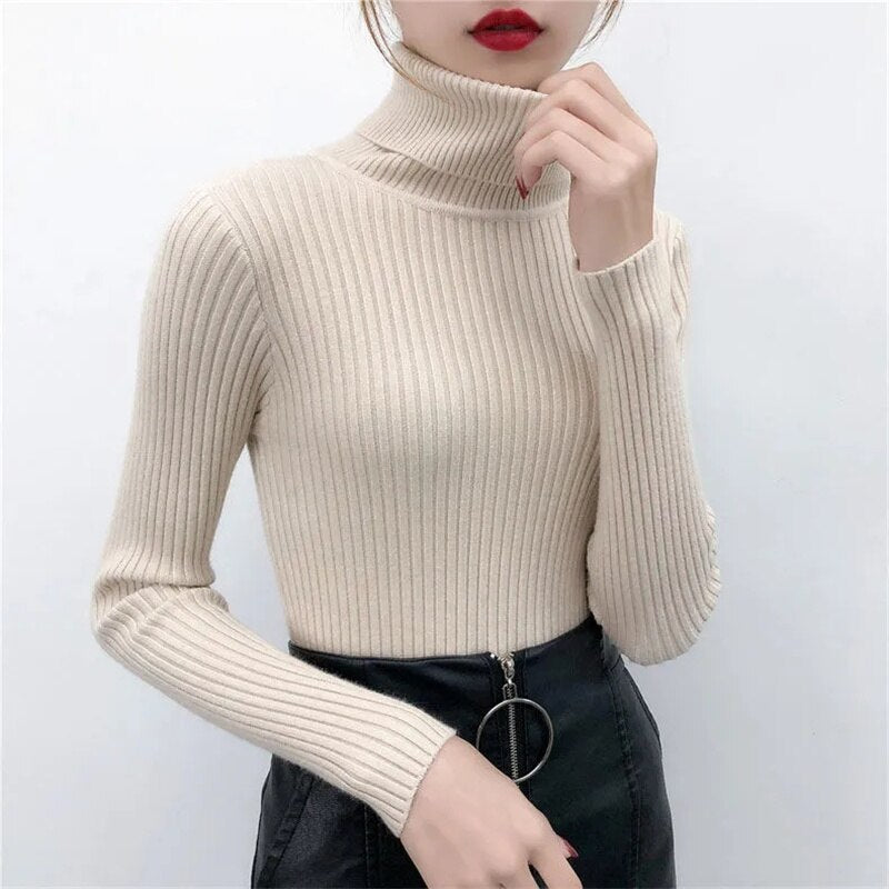 2021 Knitted Women  Sweater Pullovers Autumn Winter Basic Women O-Neck  Sweaters Pullover Slim Female Top Clothing