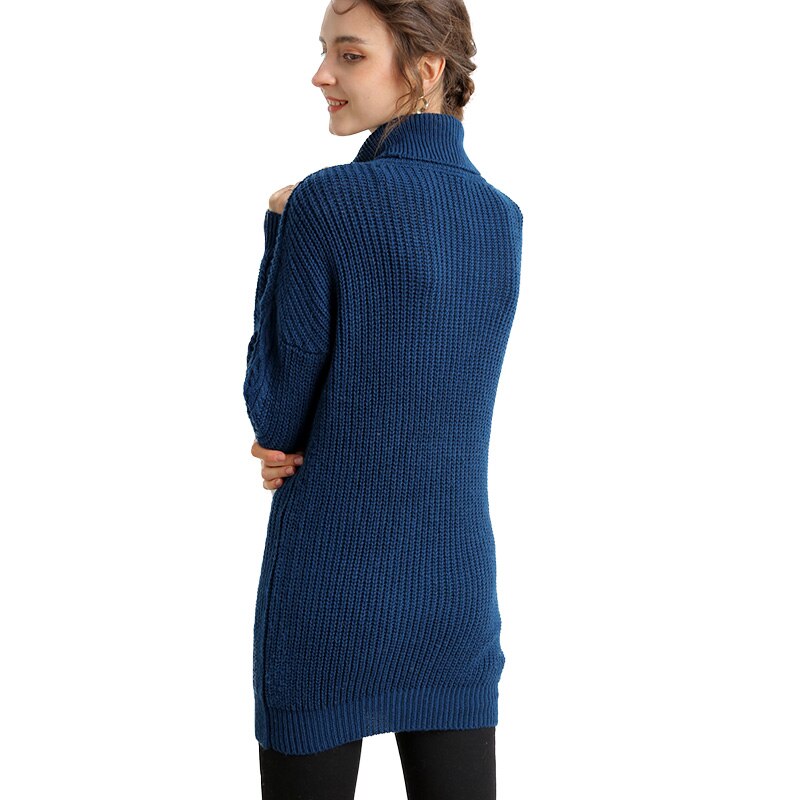 Warm Long Section High Collar Sweater