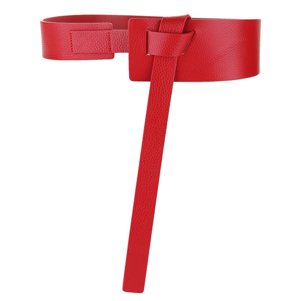 Genuine Leather Wide Waist Belts For Dress Women Belt Self Tie Solid Black Red Camel Fashion Female Corset Belt 120cm
