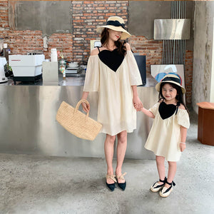 Parent Child Dress 2022 Summer New Mother Daughter Dress Girls&#39; Three Dimensional Love Dress Age Reducing Dress
