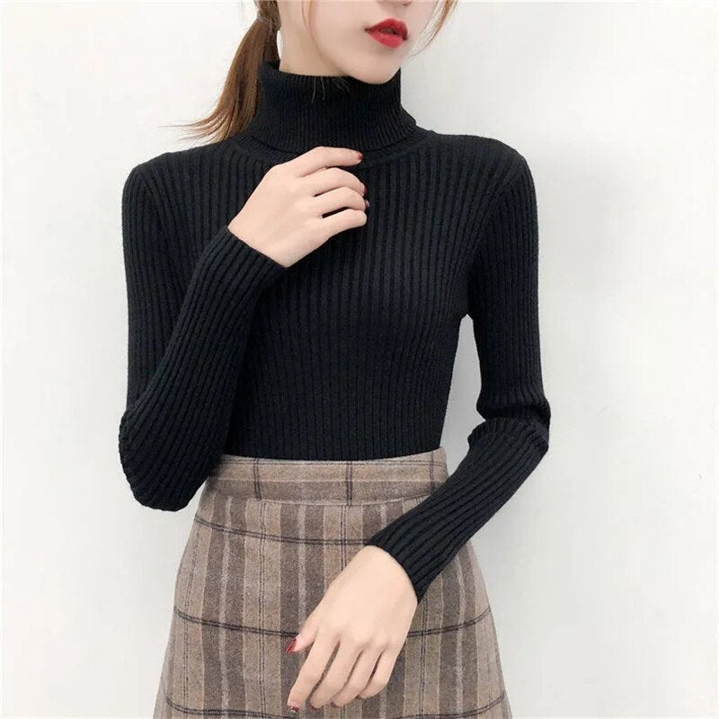 2021 Knitted Women  Sweater Pullovers Autumn Winter Basic Women O-Neck  Sweaters Pullover Slim Female Top Clothing