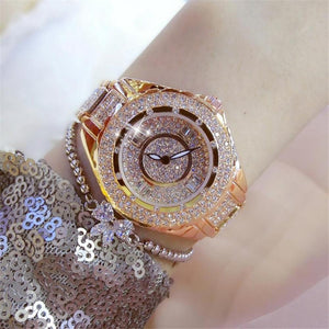 Gold Ladies Quartz Rhinestone Top wristwatch