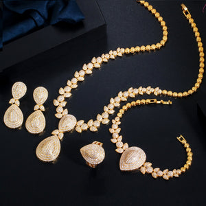 4pcs Jewelry Set African Dubai Gold Color