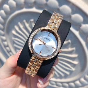 Waterproof Rose Gold Steel Strap Wristwatch