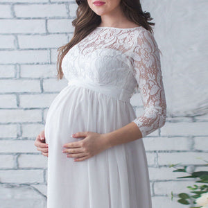 Women Pregnant Maternity Dress 2021 Pregnancy Clothes Long Sleeve Lace Party Maxi Dress Maternity Clothes for Photography Props