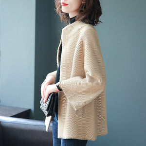 Long-sleeved Sweater Mink Fur Cardigan