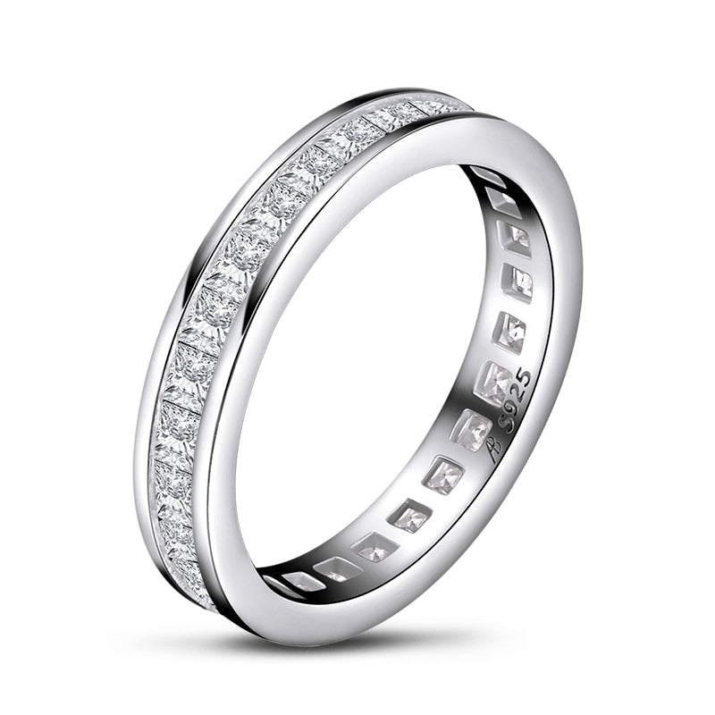 925 Sterling Silver Full Eternity Women Engagement Ring