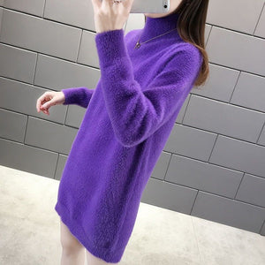 Middle and Long Loose Knitted Bottom Coat