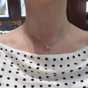 925 Sterling Silver Butterfly Pendant Necklace For Women