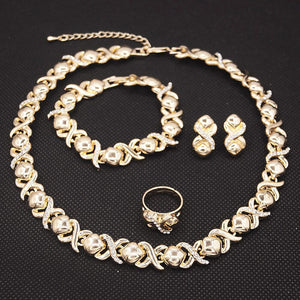 teddy bear X heart 18 gold-plated Fashion Jewelry Sets