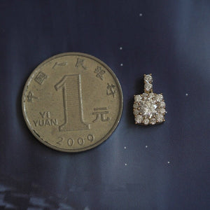 9K GOLD Micro Inlaid Zirconium Diamond Mini Necklace Pendant