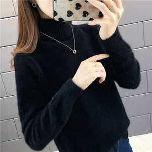 High Collar Pullover Women's Knitted sweater