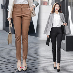 Full-length Straight Solid Trousers