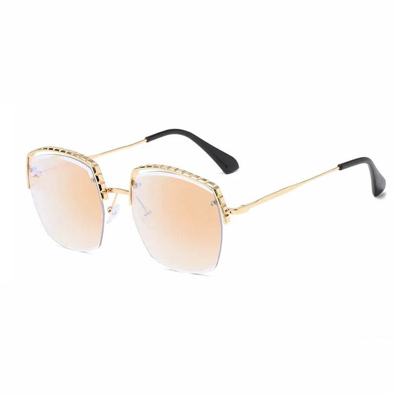 Oversized Rimless Gradient Color Glasses