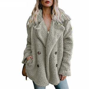 Teddy Coat Women Faux Fur Coats Long Sleeve Fluffy Fur Jackets Winter Warm Female Jacket Oversized Women Casual Winter Coat 2021