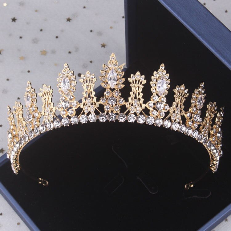 Vintage Gold Crystal Leaf Bridal Jewelry Sets