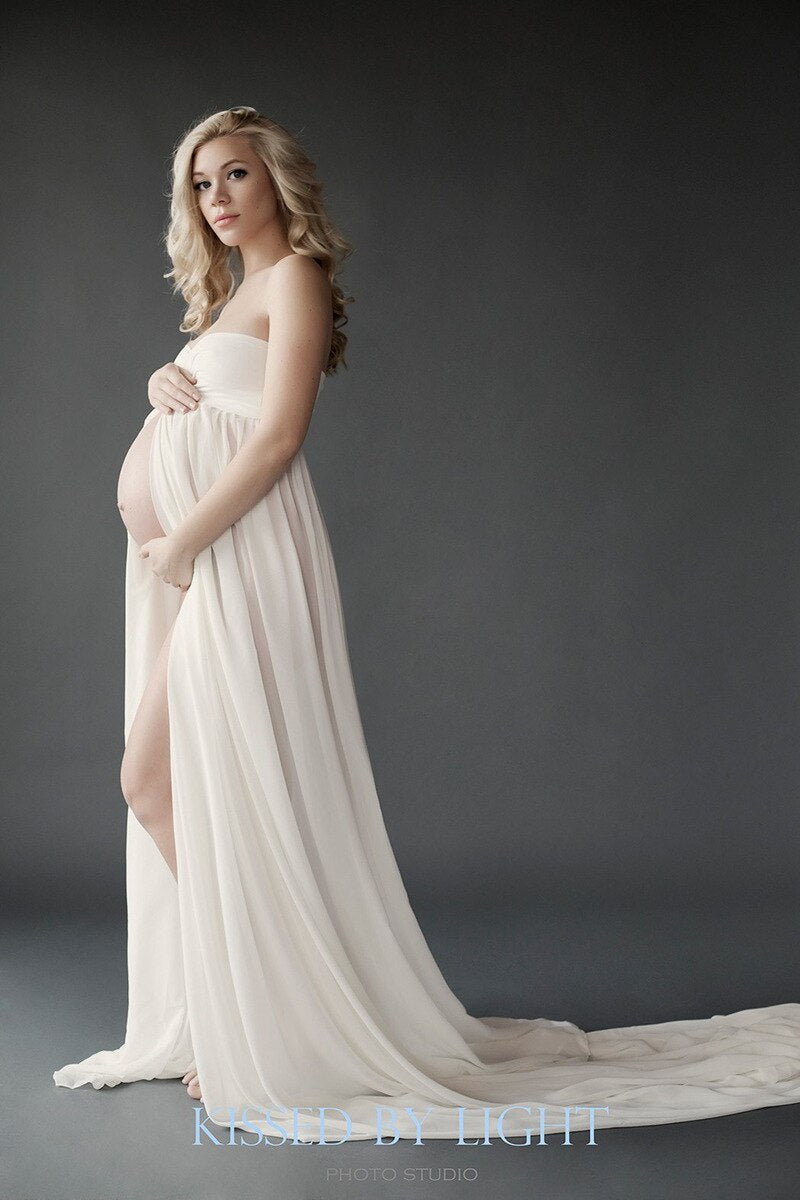 Bohemia Maternity Dress Photography Props Long Chiffon Gown Sweet Heart Pregnancy Dresses For Photo Shoot Pregnant Women Dress