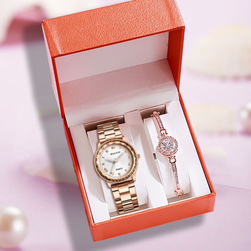 Luxury Female Wrist Watch Bracelet box set