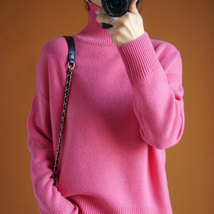 Neck Loose Large Size Knitted Sweater