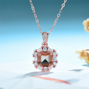 585 rose gold Luxury Asscher gemstone Jewelry Set for Women