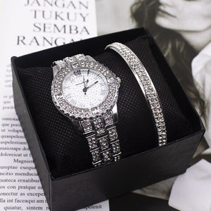 Luxury Rhinestones Women Watch Bracelet Set
