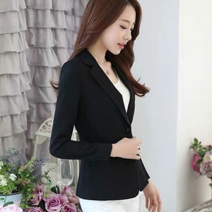 (made by yihaodi) 2021 spring and Autumn New Korean Mini suit women&#39;s long sleeve short slim casual temperament White Mini suit