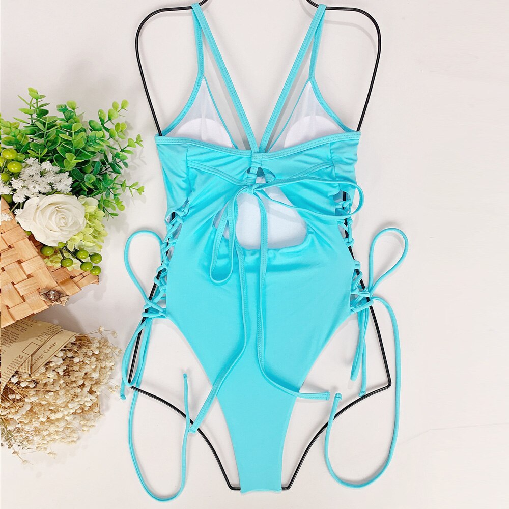 Push Up Swimwear Women High Waist One Piece Swimsuit Female Backless Monokini Brazilian Bathing Suit Swim