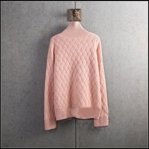 High-Necked Pullover Loose Thick Sweater