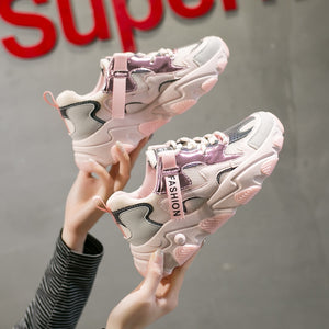 Women Fashion Sneakers Designers Chunky Vulcanized Shoes Pink Casual Old Dad Shoes Woman Tennis Female Brand Platform Sneaker