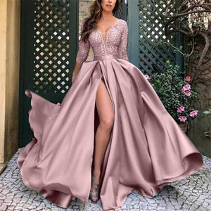 Sexy V-neck Maxi High Split Dress